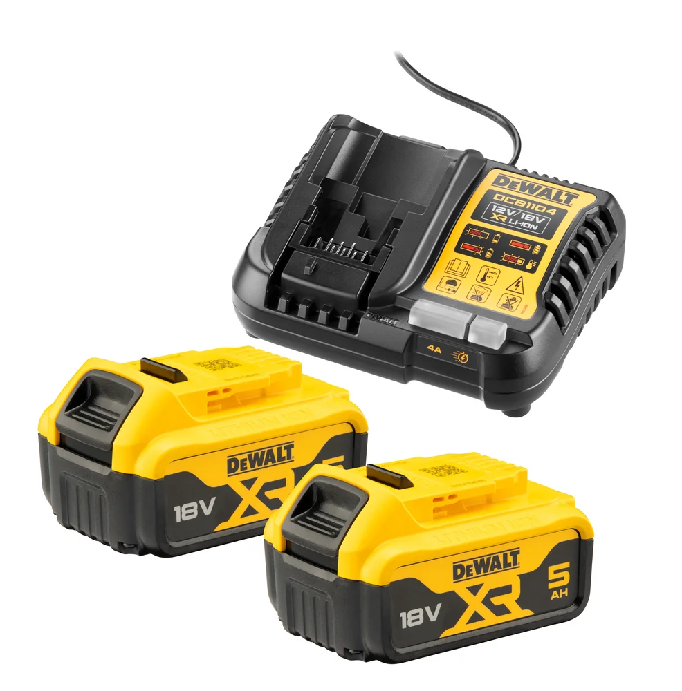 Dewalt batteri kit 18 VxR 5,0 Ah med 2 batterier og multivolt-lader v:2561753