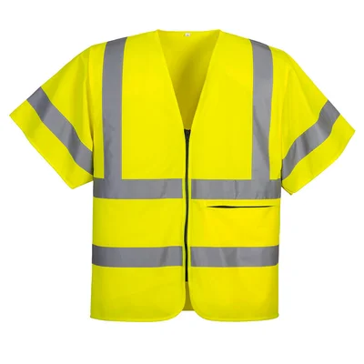 VEST HI-VIS ZIP KORTERM GUL-M v:9823660