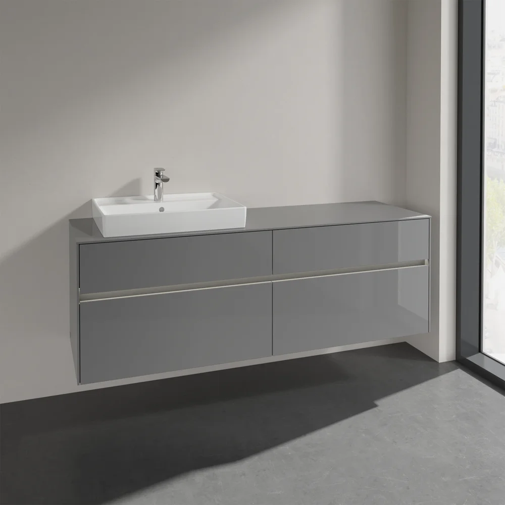 VILLEROY & BOCH COLLARO SERVANTSKAP 160 M/LYS FOR SERVANT VENSTRE 60 CM M/4 SKUFFER GRÅ HØYGLANS v:3550097