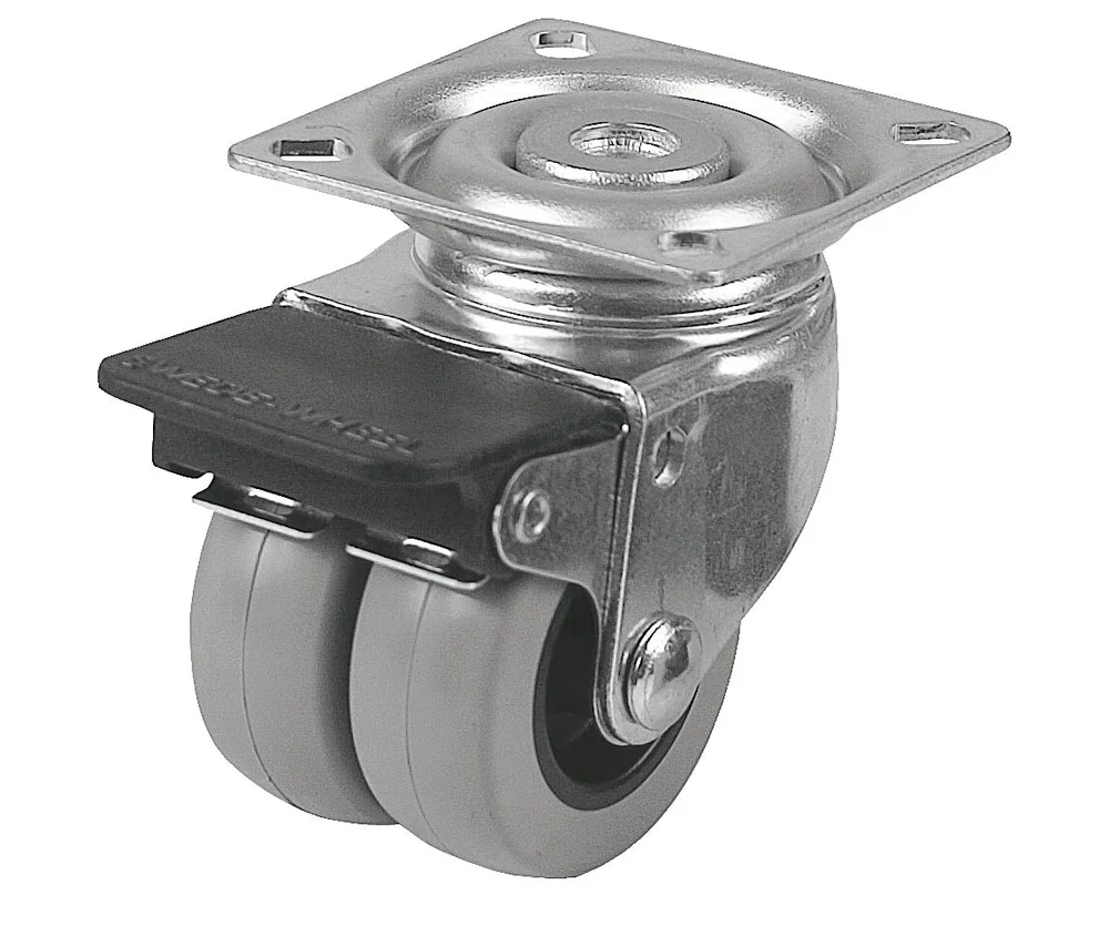 Swede-Wheel Trinse med PUR-plate, brems, Ø50 mm v:4470916 Swede-Wheel Trinse med PUR-plate, brems, Ø50 mm v:4470916