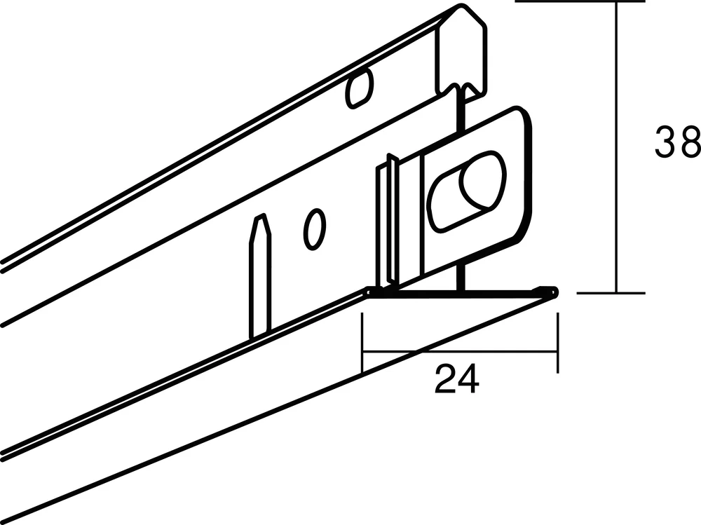 BÆREPROFIL CONNECT 8101 ECOPHON L=3700MM HULL C/C 100MM 12 STK/PK v:1292261 BÆREPROFIL CONNECT 8101 ECOPHON L=3700MM HULL C/C 100MM 12 STK/PK v:1292261