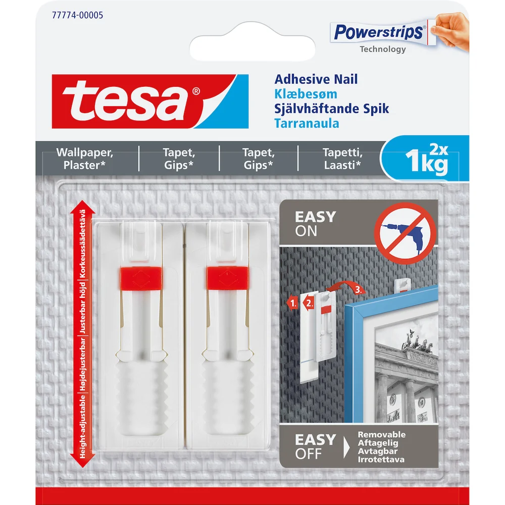 TESA JUSTERBAR LIMSPIKER TAPET OG GIPS 2X1KG v:8984042