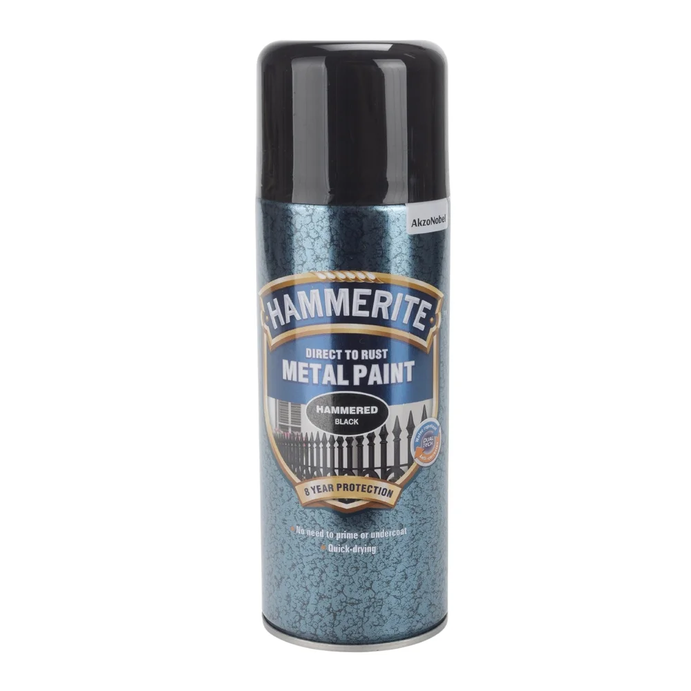 Hammerite Hammerlakk spray svart, 400 ml v:3390896 Hammerite Hammerlakk spray svart, 400 ml v:3390896