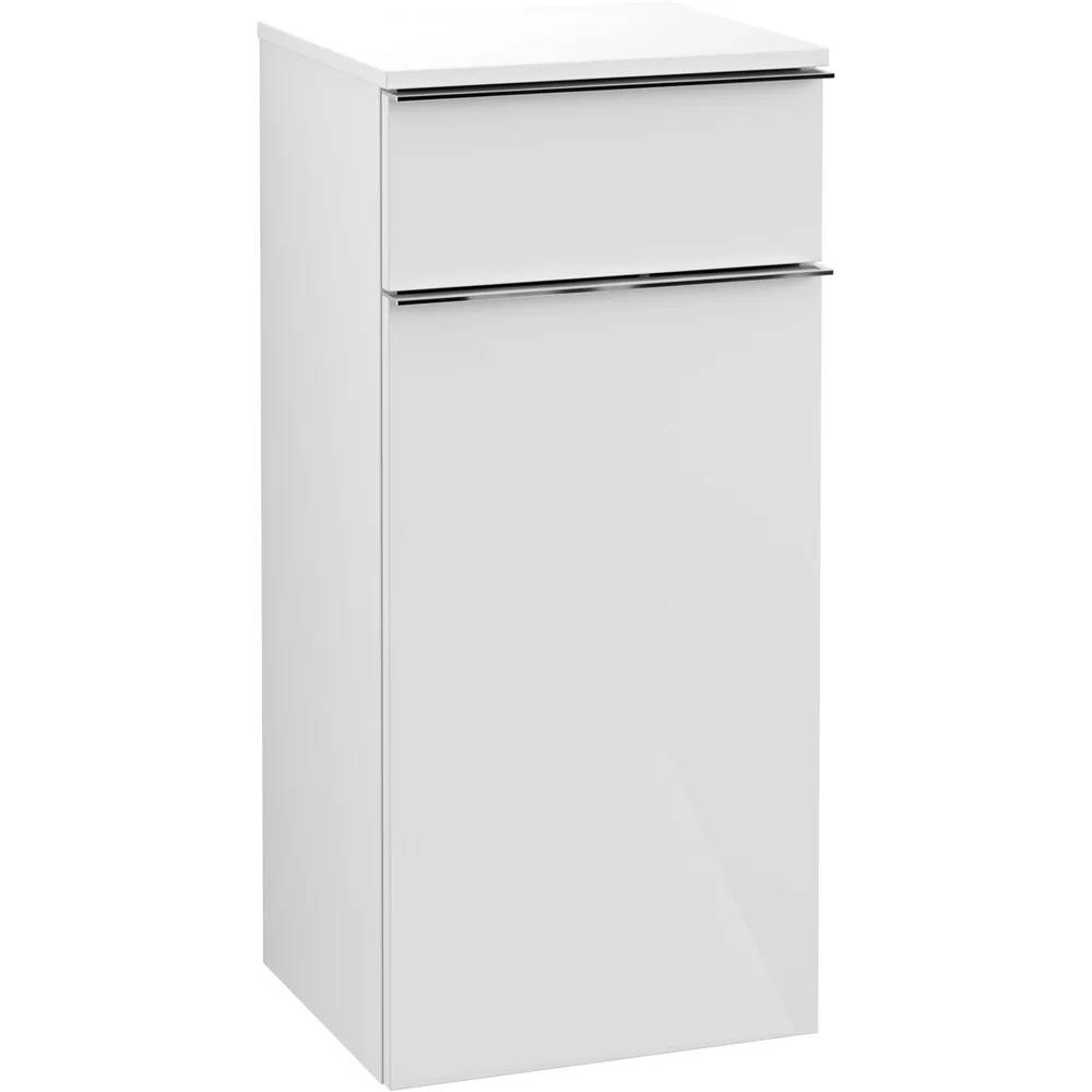 VILLEROY & BOCH VENTICELLO SIDESKAP VENSTRE HVIT HØYGLANS M/1 DØR & 1 SKUFF, 404 X 866 X 347 MM v:7108568