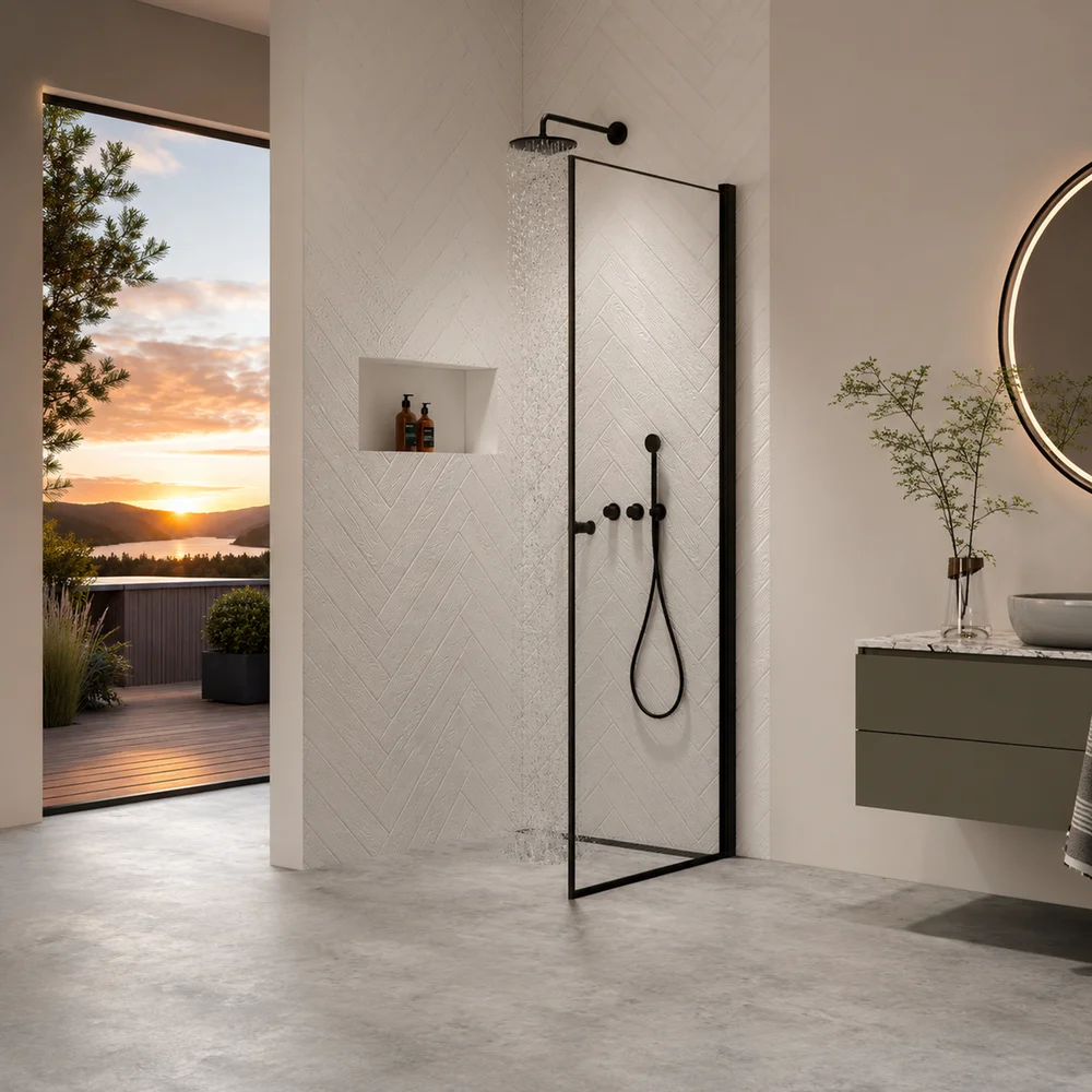 INNOVATION LUSSO DUSJDØR 100X195 CM, SORT, 8MM v:7931442
