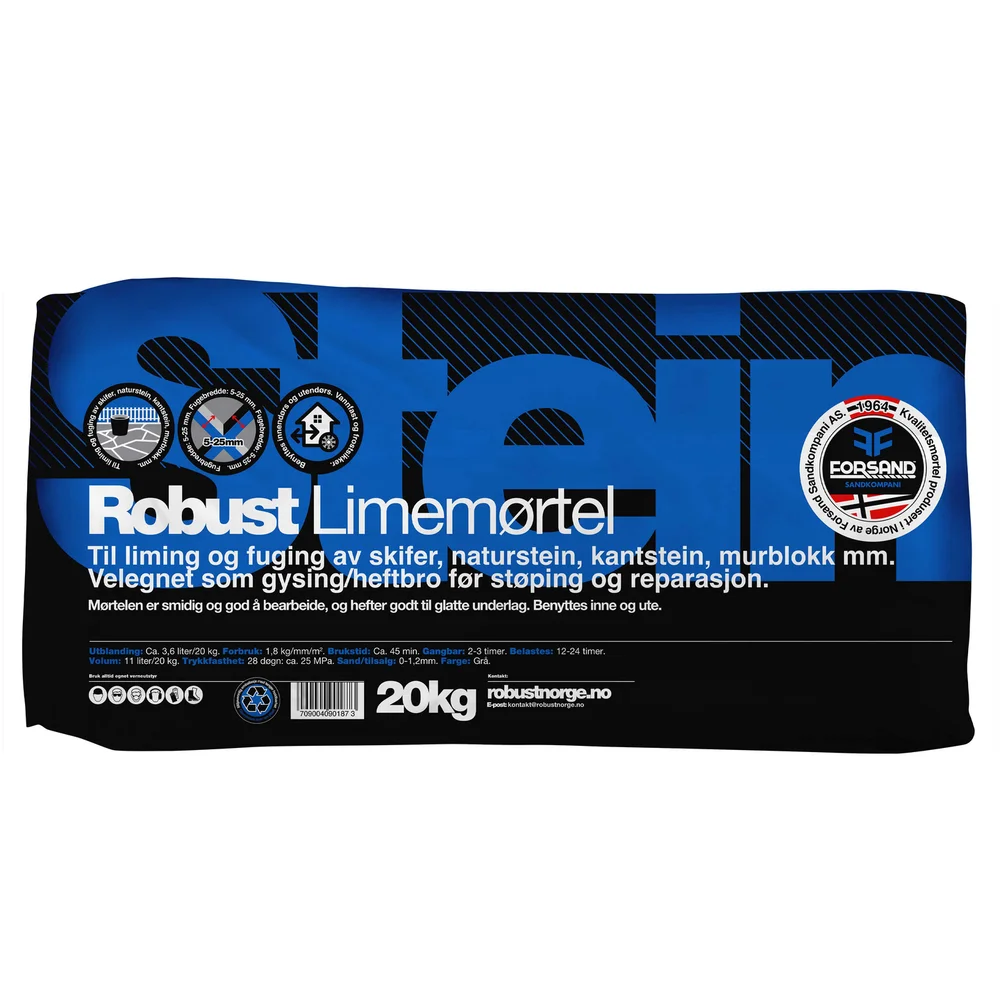 ROBUST LIMEMØRTEL 20KG v:3641414 ROBUST LIMEMØRTEL 20KG v:3641414
