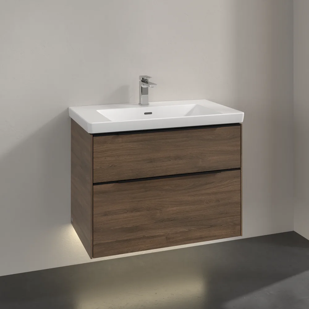 V&B SUBWAY 3.0 SERVANTSKAP 77X57 ARIZONA OAK M/LYS HÅNDTAK I VOLCANO BLACK v:5570228
