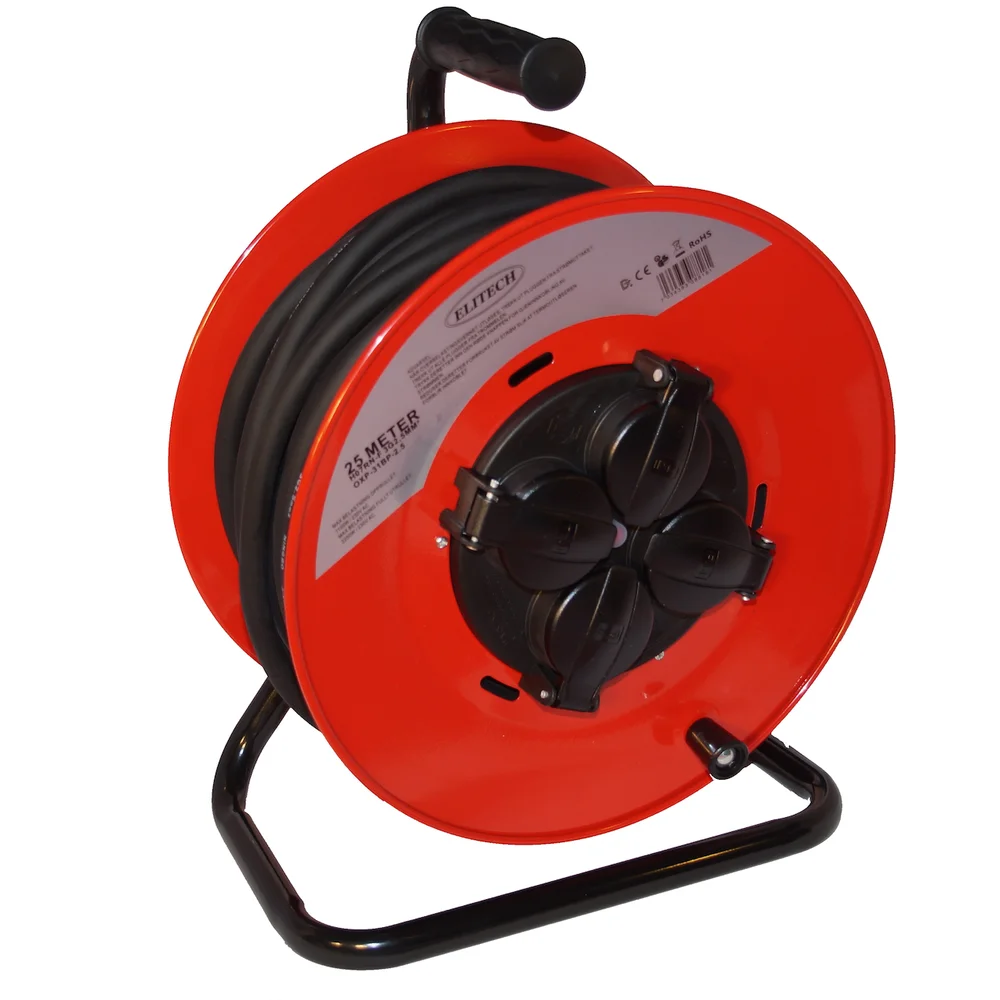ELITECH KABELTROMMEL 4-VEIS 25M 3X2,5 H07RN-F STÅLTROMMEL v:6785470 ELITECH KABELTROMMEL 4-VEIS 25M 3X2,5 H07RN-F STÅLTROMMEL v:6785470