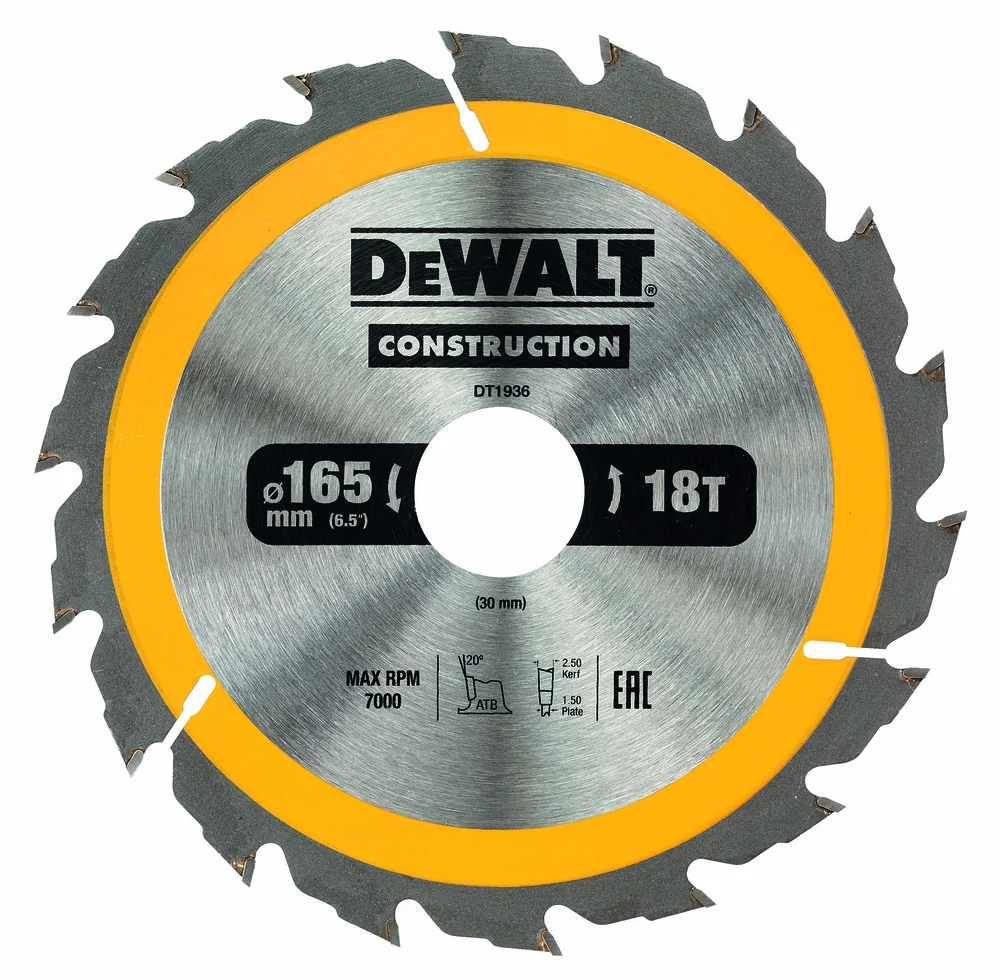 Dewalt sagblad 165x30 mm 18T DT1936 v:4130592