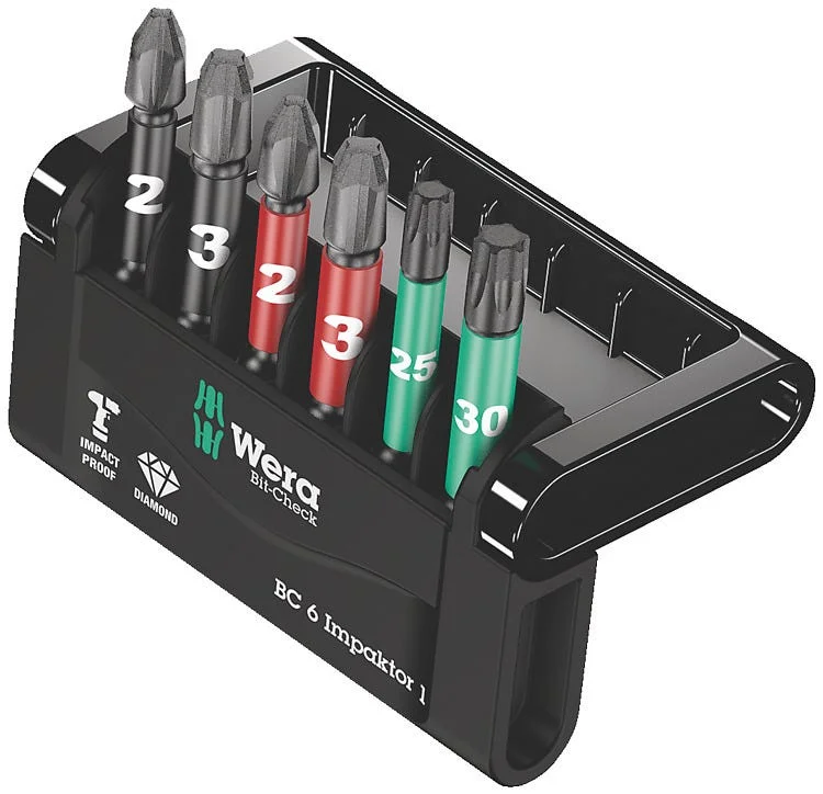 WERA BITSSETT SLAGSIKRE BITS BIT-CHECK 6 IMPAKTOR 1, 6-DELER v:7478781 WERA BITSSETT SLAGSIKRE BITS BIT-CHECK 6 IMPAKTOR 1, 6-DELER v:7478781