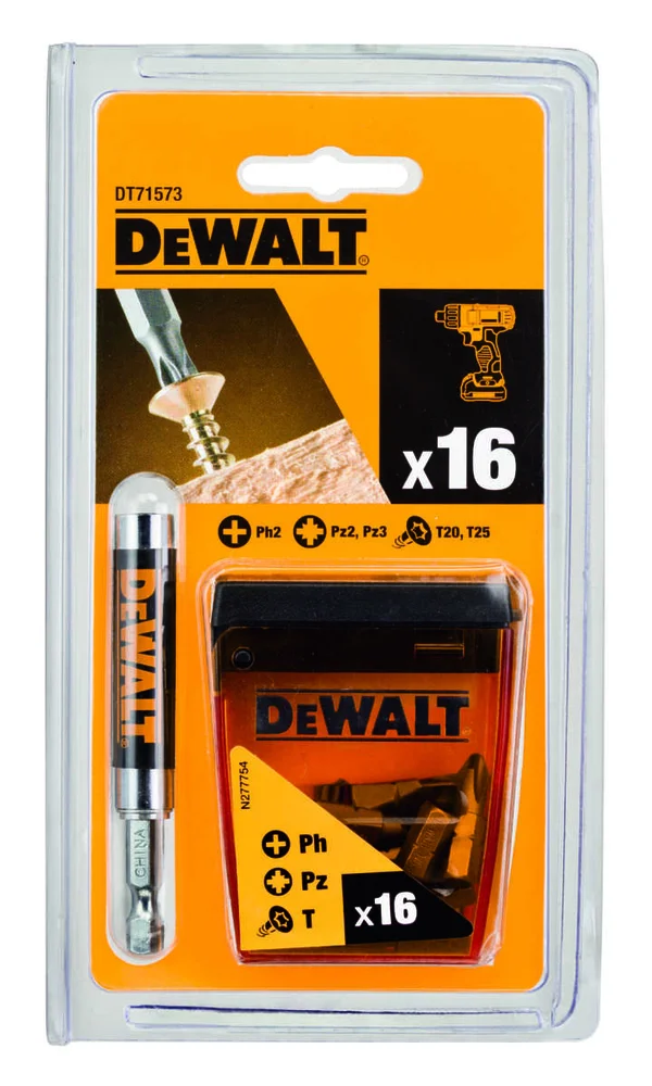 DEWALT DT71573 Bits 16 stk inkl. magnetisk skruguide v:6432030
