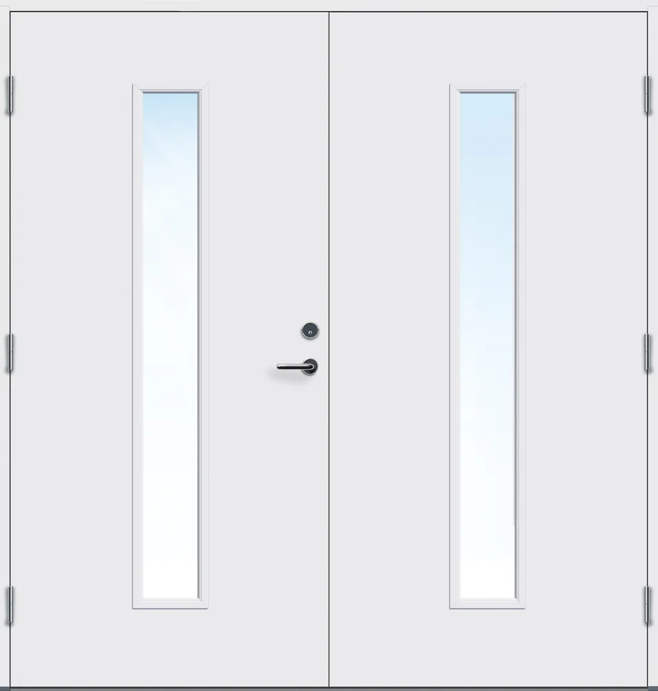 Ytterdør tofløyet Volda med glass hvit venstre 130×210 cm v:2083456 Ytterdør tofløyet Volda med glass hvit venstre 130×210 cm v:2083456