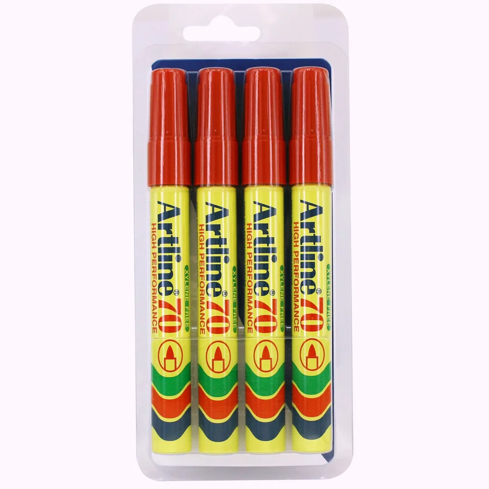 Artline Merketusj 70, 1,5 mm rund spiss, rød, 4-pakning v:1703510 Artline Merketusj 70, 1,5 mm rund spiss, rød, 4-pakning v:1703510