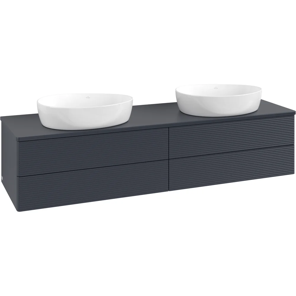 V&B ANTAO SERVANTSKAP 4 SKUFFER RILLET 1600X360X500 FOR 2 SERV. M/KRANHULL M/LYS BLÅ v:9745183