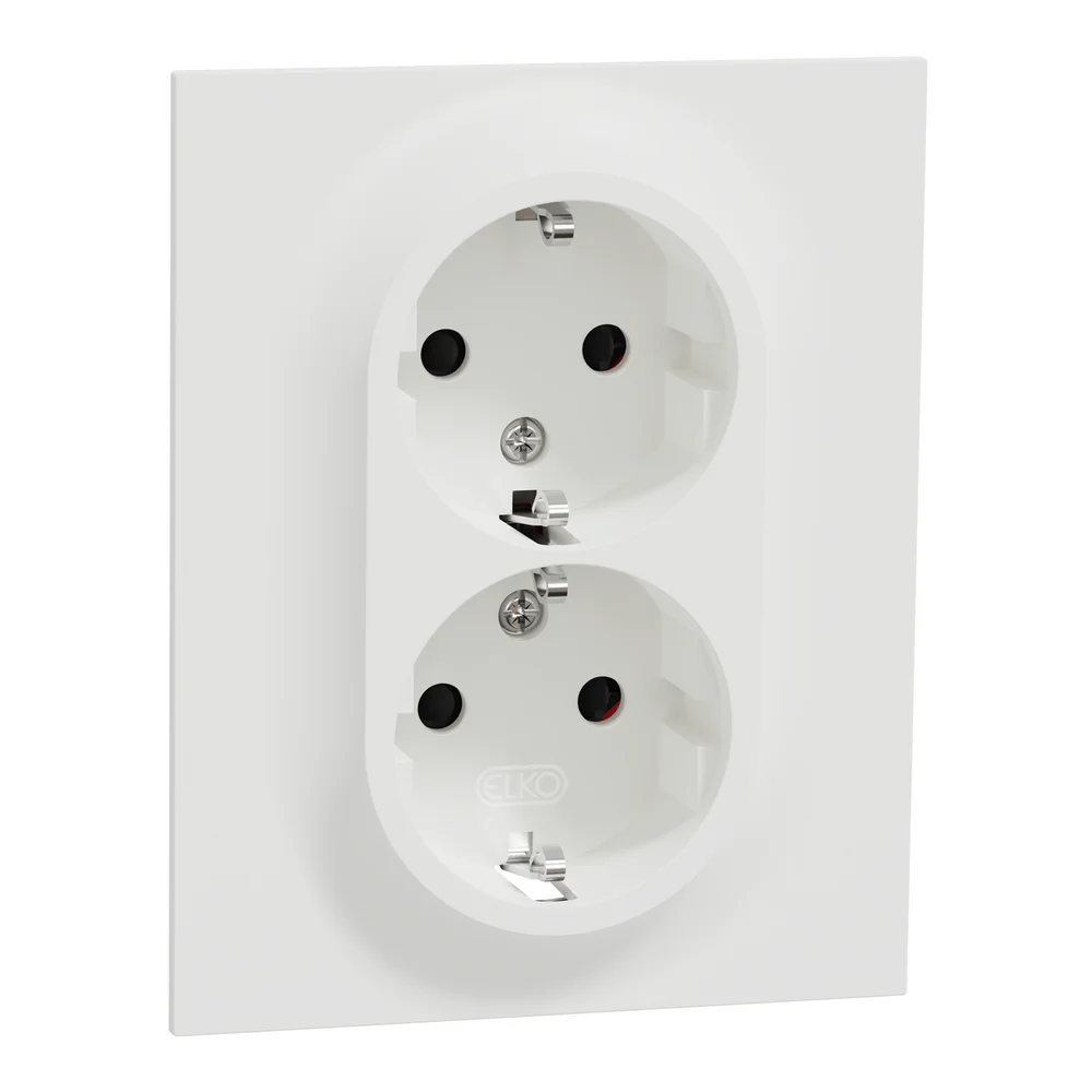 ELKO ONE DOBBELSTIKK LAV MED JORD HURTIGKLEMME RENHVIT IP21 v:7248521 ELKO ONE DOBBELSTIKK LAV MED JORD HURTIGKLEMME RENHVIT IP21 v:7248521