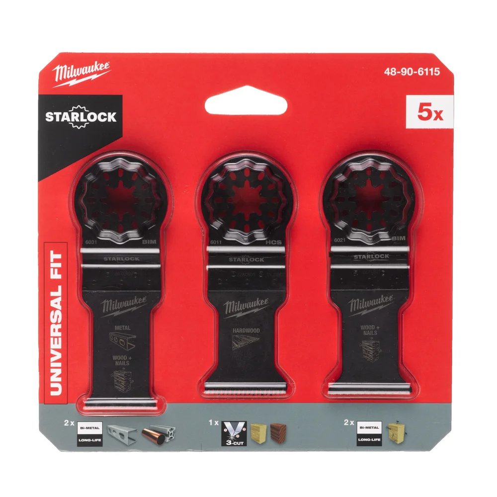 Milwaukee Stikksagbladsett for tre & metall, 5-pakning v:1241356