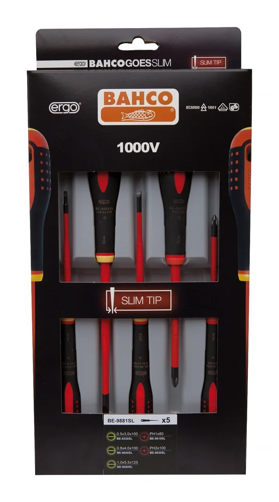 Bahco Skrutrekkersett BE-9881SL, 5 deler v:6694351 Bahco Skrutrekkersett BE-9881SL, 5 deler v:6694351