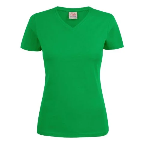 Heavy V-neck Lady Printer T-skjorte 3121037