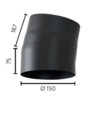 RØYKRØR Ø150 10GR UTEN LUKE BP v:6444182