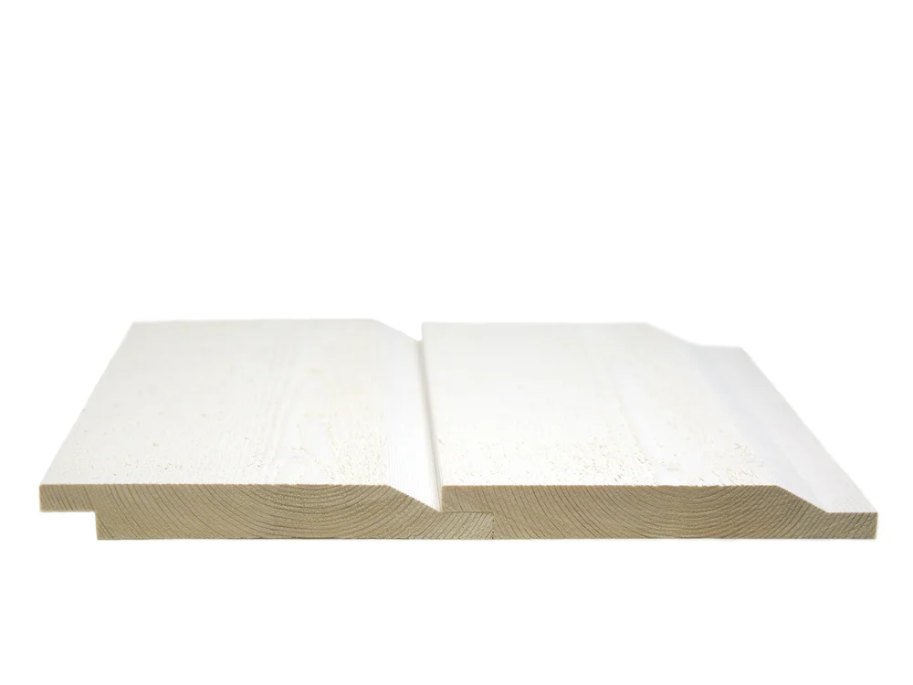 Dobbelfals gran grunnet 19 x 173 mm 28° hvit v:1167784 Dobbelfals gran grunnet 19 x 173 mm 28° hvit v:1167784