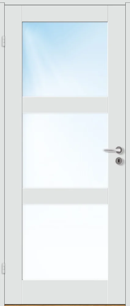 Innerdør 100x210 Stil 3 med frostet glass hvit v:3452587
