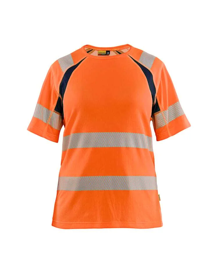 T-SKJORTE VARSEL DAME 3503 ORANGE/MARINEBLÅ v:5322108