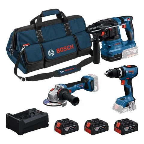 GSB18V-65, GWS18V-11, GBH18V-22 Bosch Verktøypakke 4081030 GSB18V-65, GWS18V-11, GBH18V-22 Bosch Verktøypakke 4081030