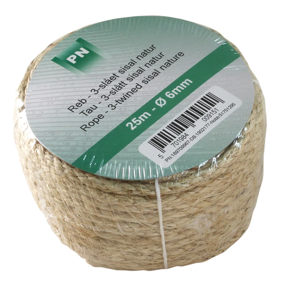 Sisaltau 3-slått ø 6 mm/25 m v:9259045 Sisaltau 3-slått ø 6 mm/25 m v:9259045