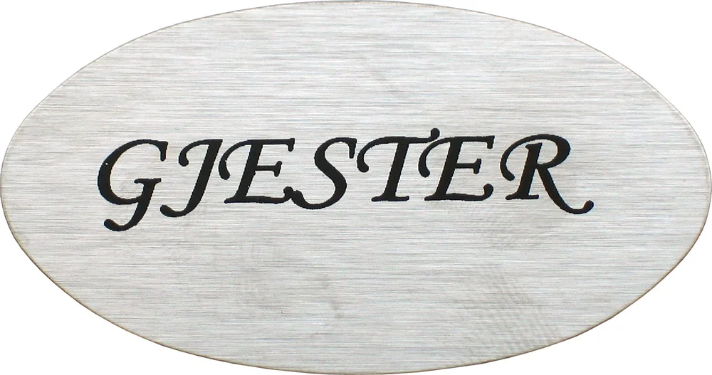 Dørskilt oval matt krom GJESTER v:4863684 Dørskilt oval matt krom GJESTER v:4863684