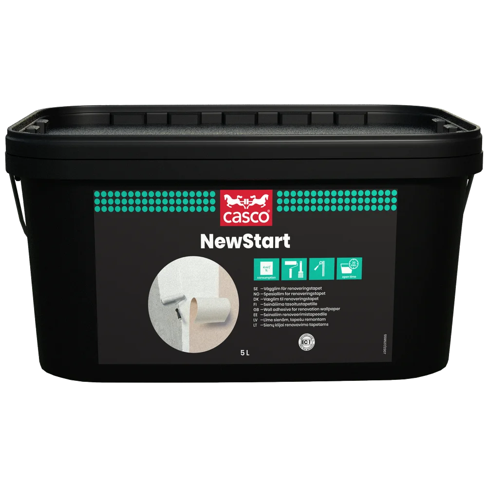 Casco vegglim New Start 5 liter for renoveringstapet og jevn vegg v:1628079 Casco vegglim New Start 5 liter for renoveringstapet og jevn vegg v:1628079