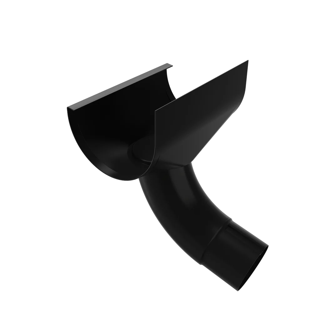 Trakt til takrenne T120 mm med bend 75 grader sort v:2602554 Trakt til takrenne T120 mm med bend 75 grader sort v:2602554