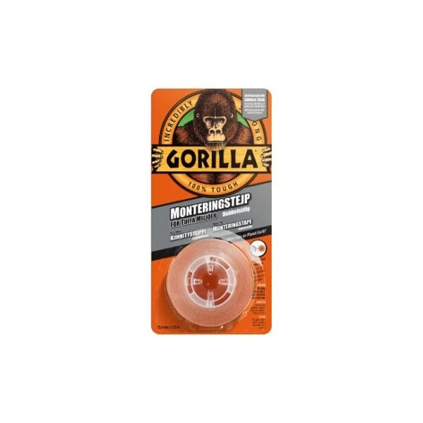 Gorilla Monteringstape Gorilla, 1,52 m x 25,4 mm v:5702375 Gorilla Monteringstape Gorilla, 1,52 m x 25,4 mm v:5702375
