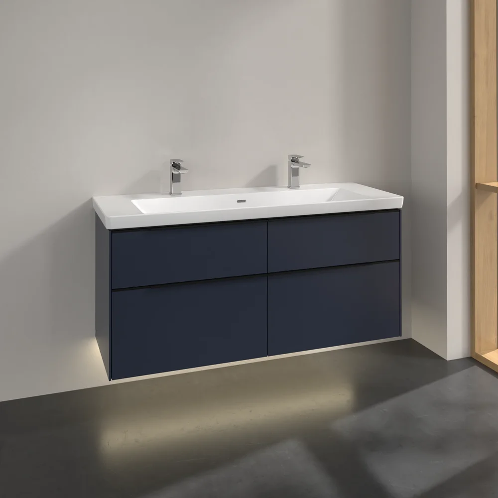 V&B SUBWAY 3.0 SERVANTSKAP 127X57 MARINE BLUE M/LYS HÅNDTAK I VOLCANO BLACK v:9951714