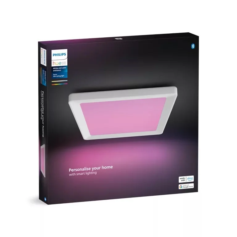 Philips Hue Taklampe tento HUE, WCA, firkantet, 30×30 cm, 10,6W, hvit. v:3275034 Philips Hue Taklampe tento HUE, WCA, firkantet, 30×30 cm, 10,6W, hvit. v:3275034