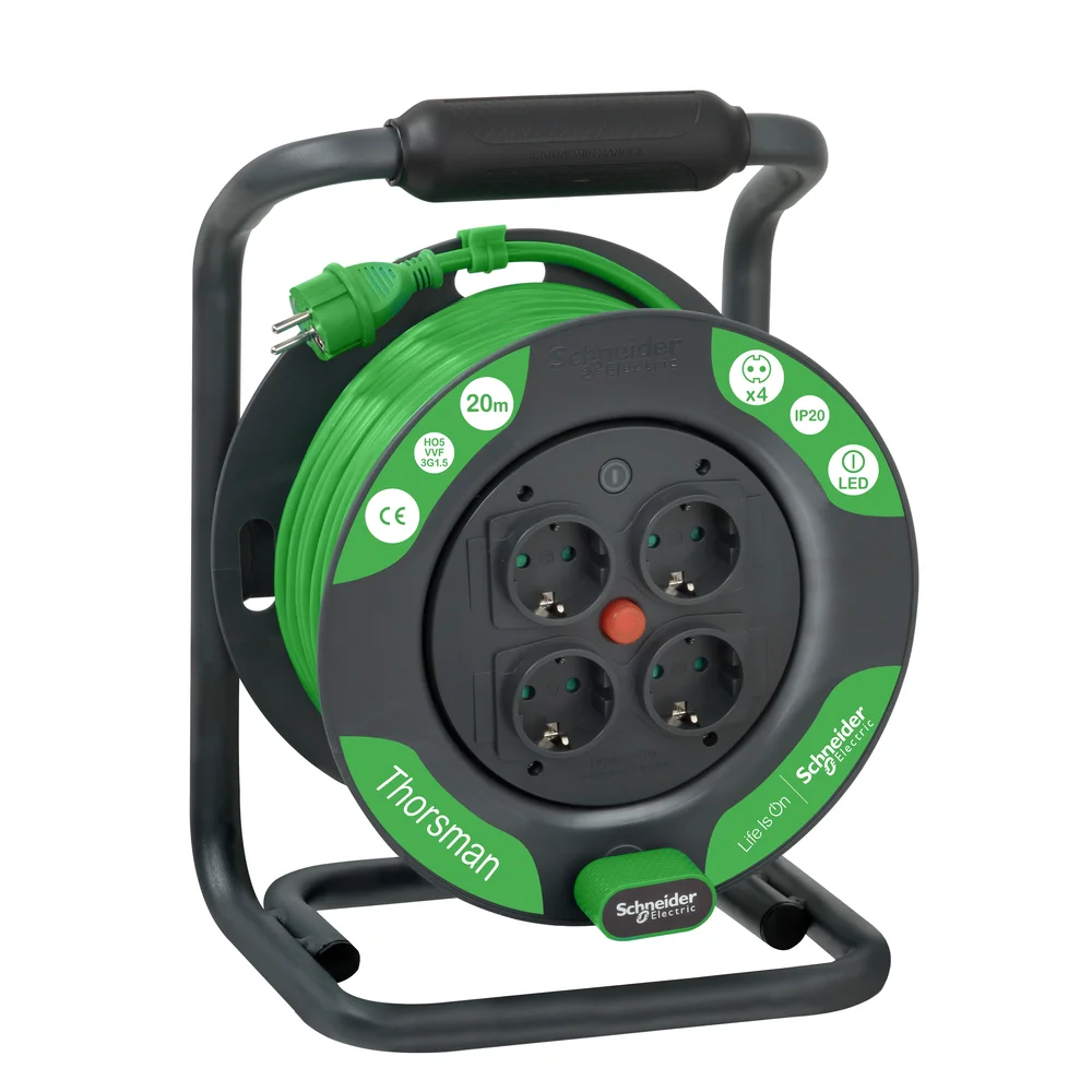 Schneider Electric Kabeltrommel, Thorsman, 40 m, HO7RNF, 3G1.5, IP44, Schuko v:6943252