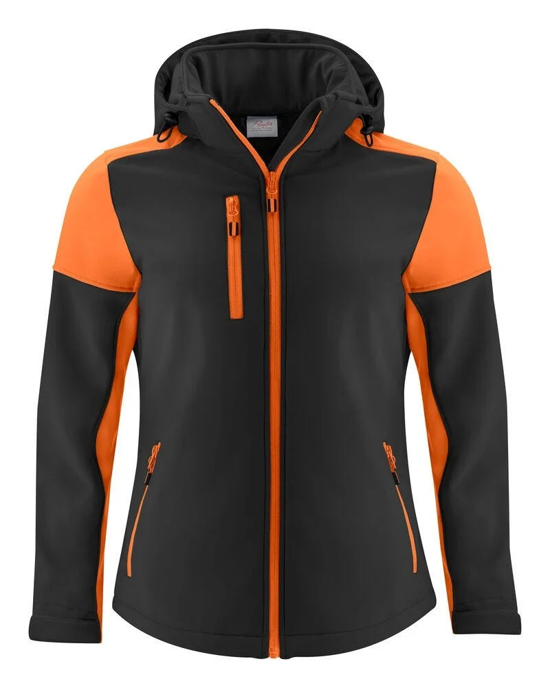 SOFTSHELLJAKKE PRIME DAME SVART/ORANGE v:6363326 SOFTSHELLJAKKE PRIME DAME SVART/ORANGE v:6363326