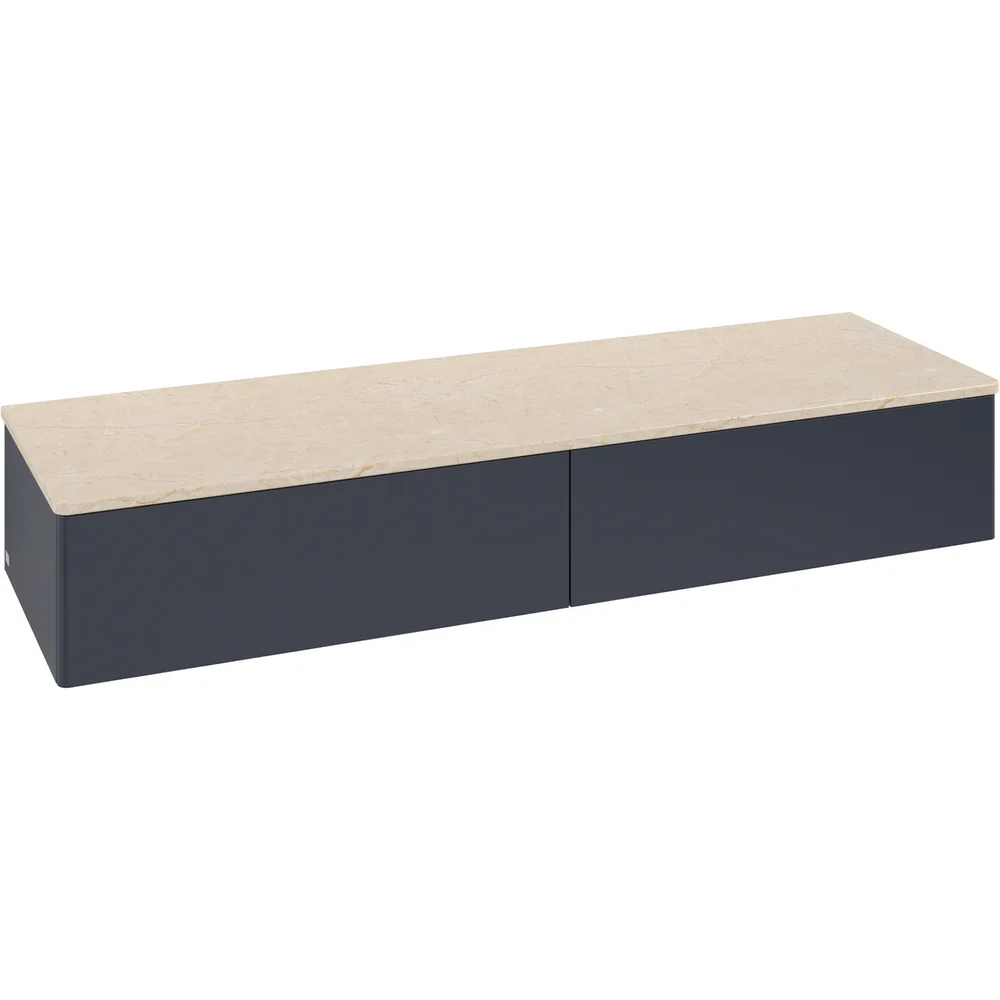 V&B ANTAO SIDESKAP 2 SKUFFER GLATT 1600X268X500 M/LYS BLÅ/CRÉME v:1245984
