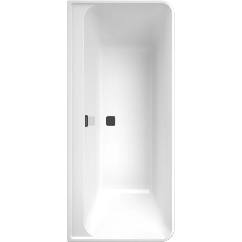 V&B COLLARO BADEKAR 180X80 BACK TO WALL MED AVLØPSSETT I MATT SORT v:7236895