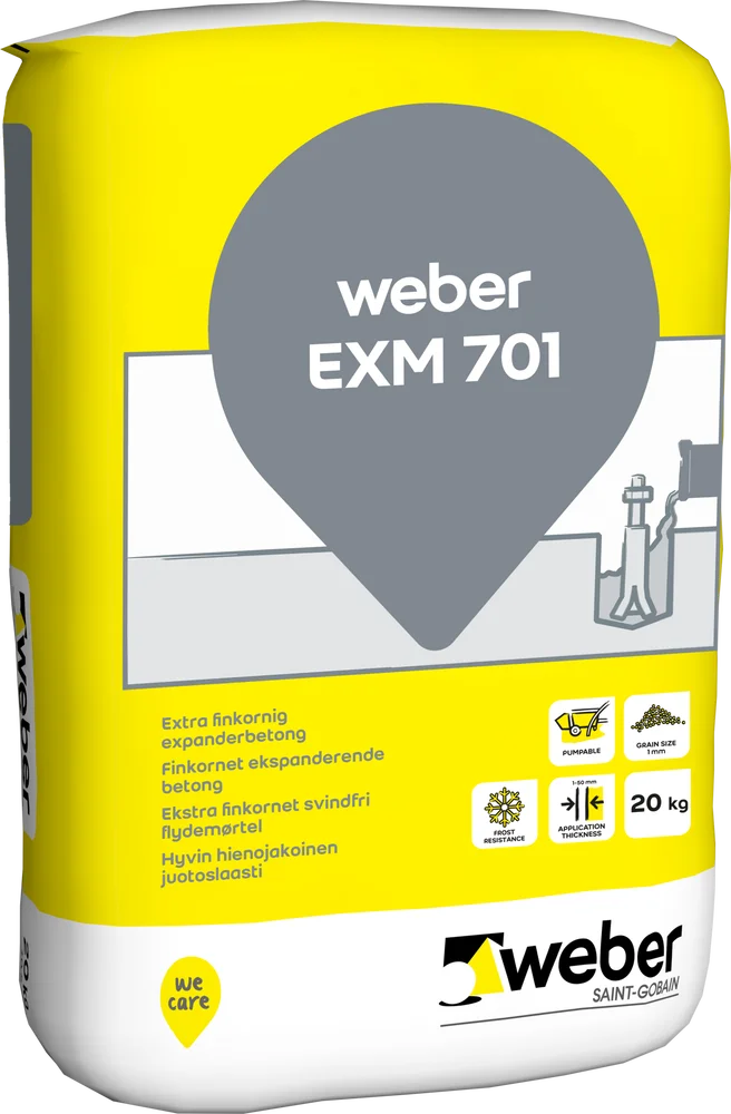 WEBER EXM701 MØRTEL FIN 1MM 20KG v:7802387 WEBER EXM701 MØRTEL FIN 1MM 20KG v:7802387