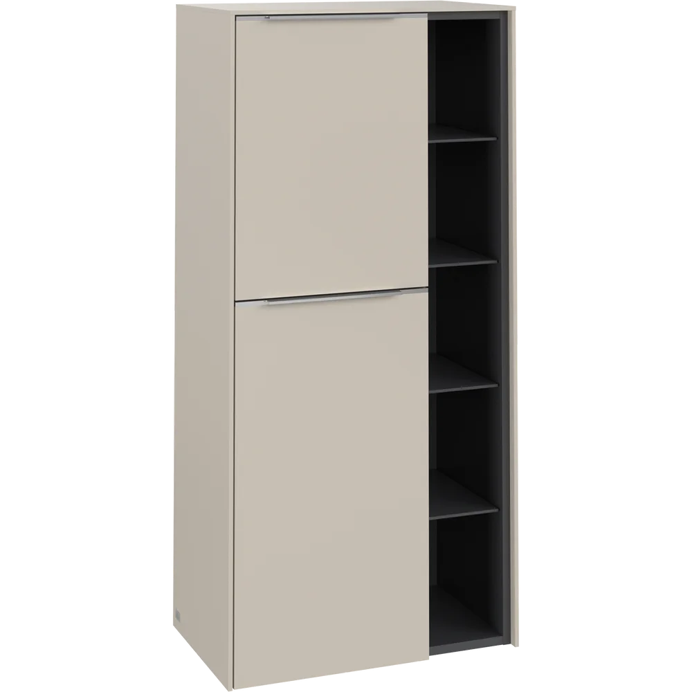 V&B SUBWAY 3.0 SIDESKAP 57X120 VENSTRE CASHMERE GREY HÅNDTAK I KROM v:3109302