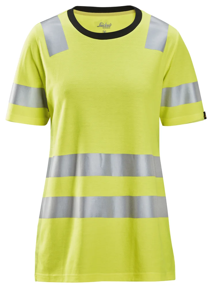T-skjorte dame gul XS resirkulert polyester bomull v:2315021