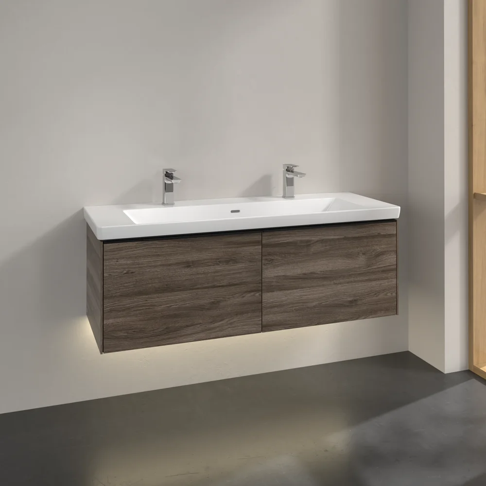 V&B SUBWAY 3.0 SERVANTSKAP 127X42 STONE OAK M/LYS HÅNDTAK I VOLCANO BLACK v:4715329