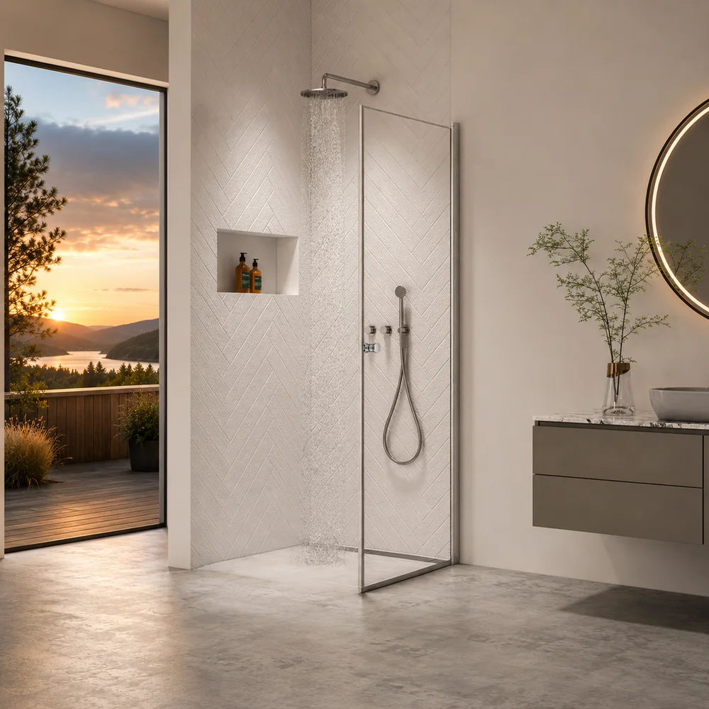 INNOVATION LUSSO DUSJDØR 90X195 CM KROM 8MM v:1243240