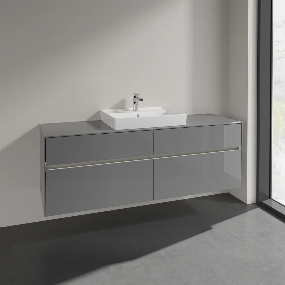 VILLEROY & BOCH COLLARO SERVANTSKAP 160 M/LYS FOR SERVANT MIDT 60 CM M/4 SKUFFER GRÅ HØYGLANS v:6359461