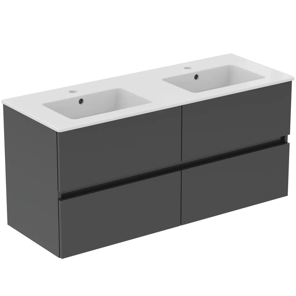 IDEAL STANDARD EUROVIT 2.0/ULYSSE BADEROMSMØBEL 1215X455 M/DOBBELSERVANT MID GREY v:7408760 IDEAL STANDARD EUROVIT 2.0/ULYSSE BADEROMSMØBEL 1215X455 M/DOBBELSERVANT MID GREY v:7408760