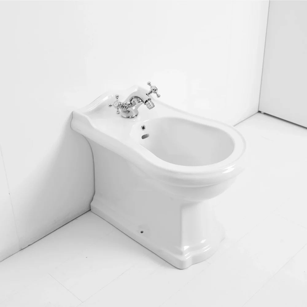 LAVABO RETRO GULVSTÅENDE BIDÉT HVIT v:4693543
