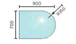 Gulvplate herdet glass700x900 bue=350mm – Jøtul v:6353579 Gulvplate herdet glass700x900 bue=350mm – Jøtul v:6353579