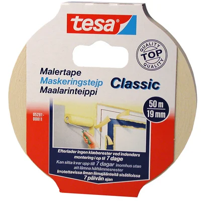 Maskeringstape Classic 50mx19mm Gul – Tesa v:1411570