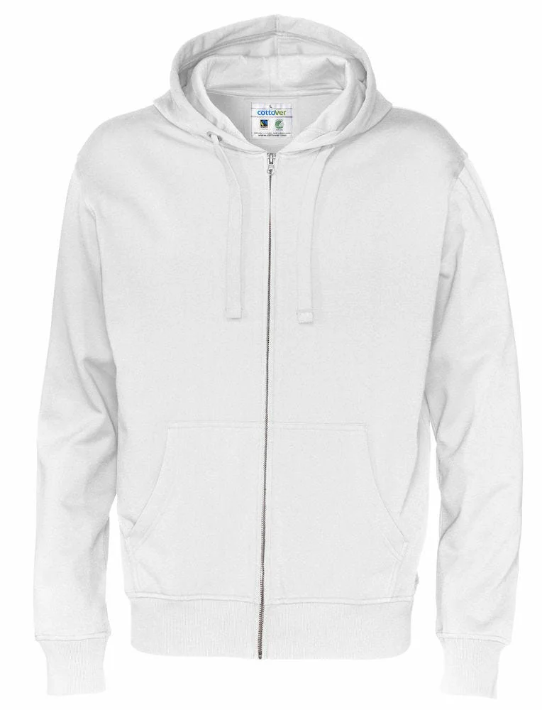 COTTOVER HOOD FULL ZIP 141010-100 HERRE HVIT v:9771322