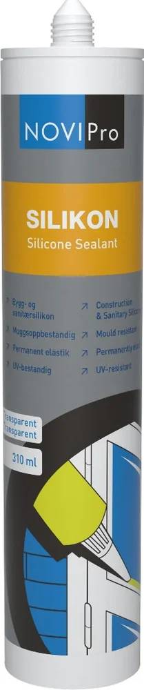 NOVIPro silikon transparent 310 ml | elastisk bygg- og sanitærsilikon v:3227810 NOVIPro silikon transparent 310 ml | elastisk bygg- og sanitærsilikon v:3227810